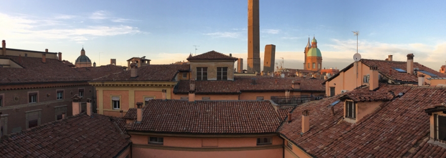 View of Bologna's red roofs.