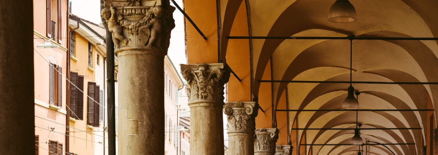 A typical portico in Bologna